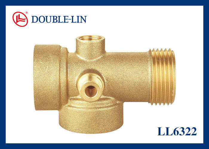 女性×女性×女性×男性×男性" 5 Way Brass Connector